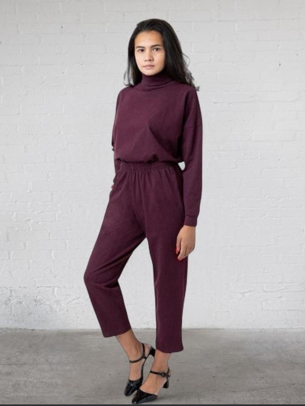 Los Angeles Apparel HEAVY JERSEY GARMENT DYE CASUAL PANTS IN PORT XS BRAND NEW